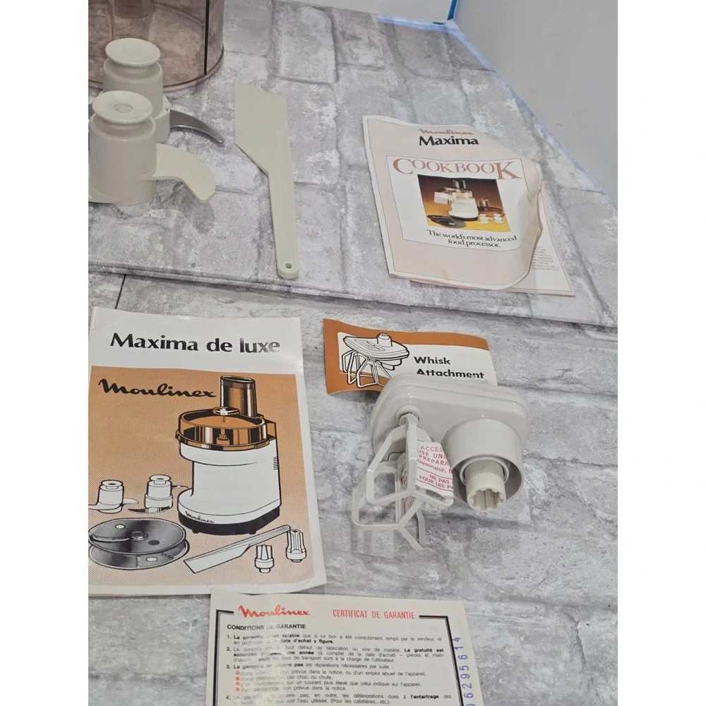 Moulinex Maxima De Luxe Food Processor Replacement Parts Lot Blades Cover Pusher